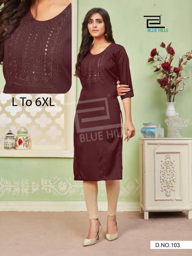 Blue Hills Colorbar Nx Latest Fancy Designer Casual Wear Long Kurti Collection